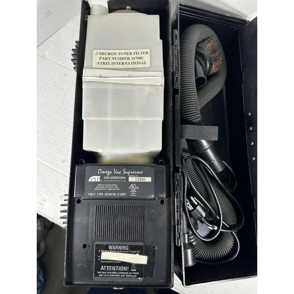 Atrix International Omega Vac Supreme Portable Technical Vacuum 120V 6A Black